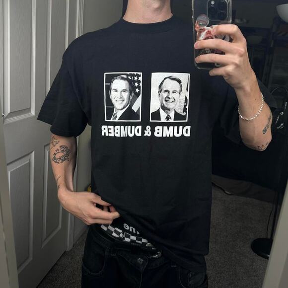 Funny Vintage Dumb & Dumber George Bush President US Shirt - Picture 4 of 5